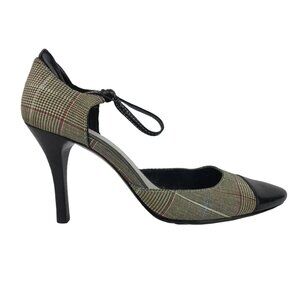 Enzo Angiolini Womens Beige Ankle Strap Round Toe Pump Stiletto Heels Size 5.5 M